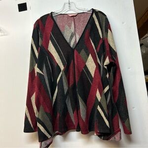 SJS Red and Black V-Neck Sweater